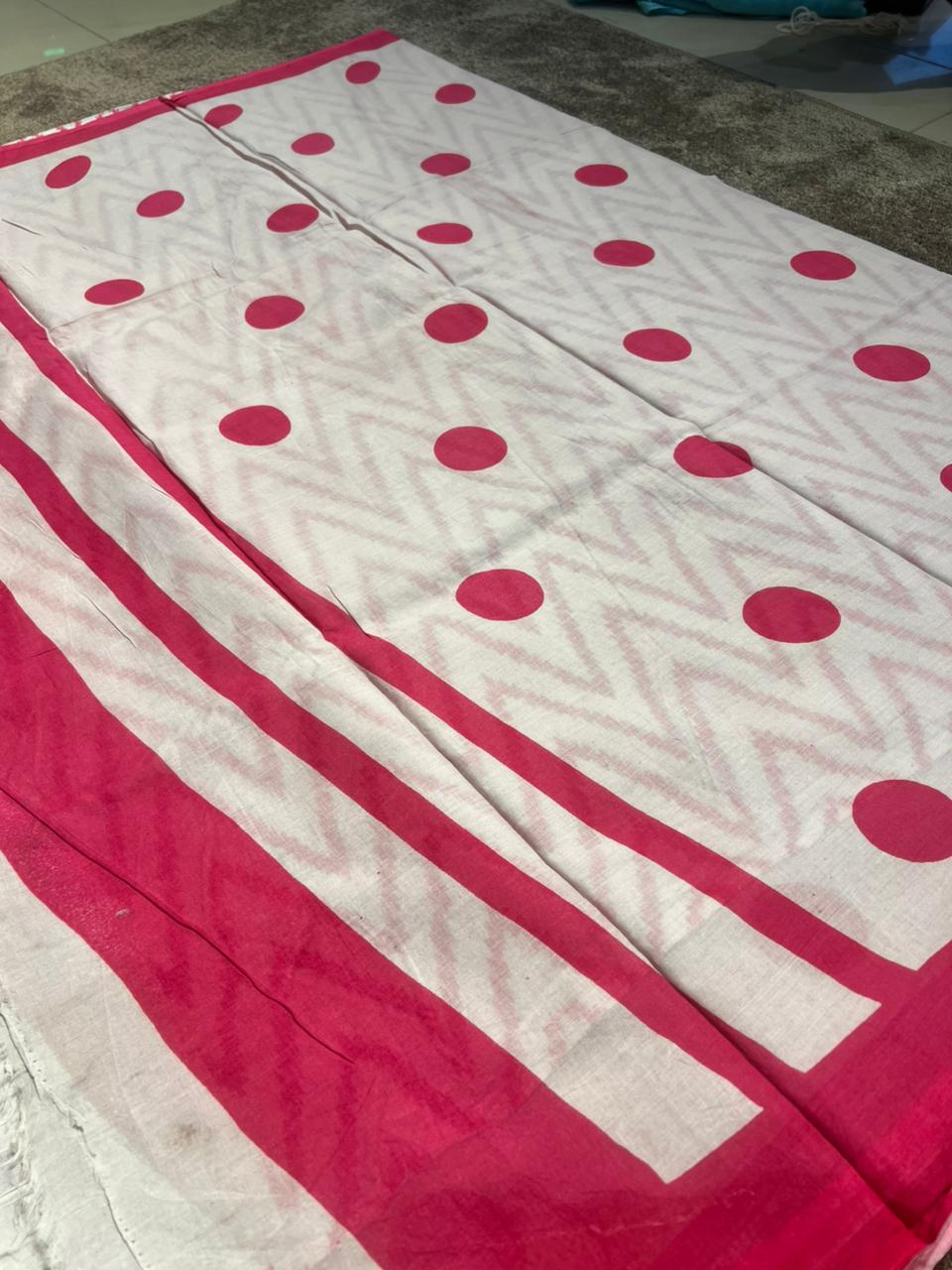 Beautiful White-Pink Saree