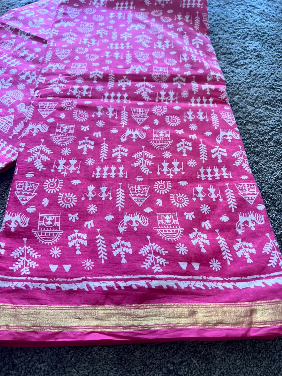 Beautiful Pink Soft Cotton Saree