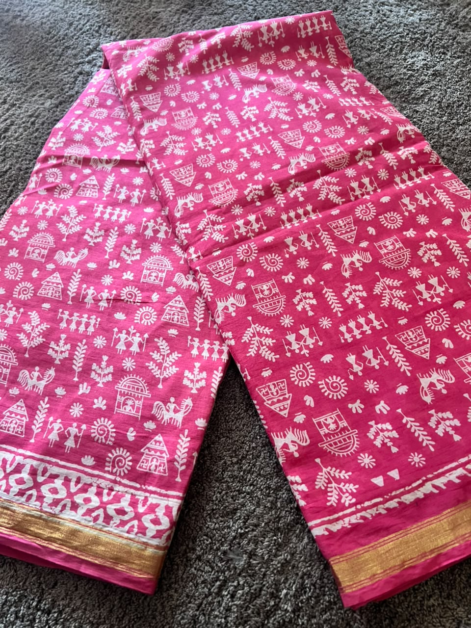 Beautiful Pink Soft Cotton Saree