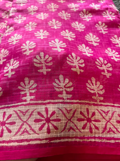 Beautiful Pink Color Kota Doriya Saree