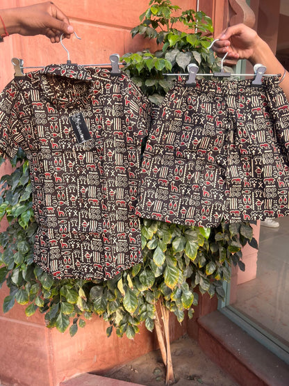 Beautiful Black Color Printed Cotton Set