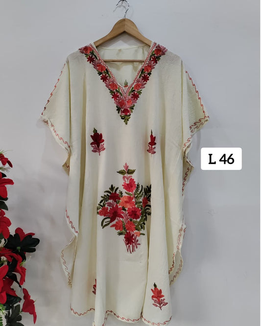 Beautiful Crushed Cotton Ariwork Kaftan