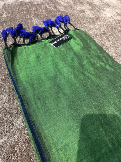 Beautiful Green and Blue Color Cotton Saree