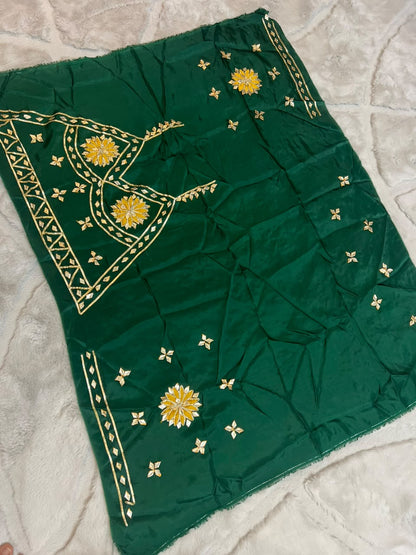 Beautiful Pure Chiffon Gota Zaal Red Saree with Designer Blouse Piece
