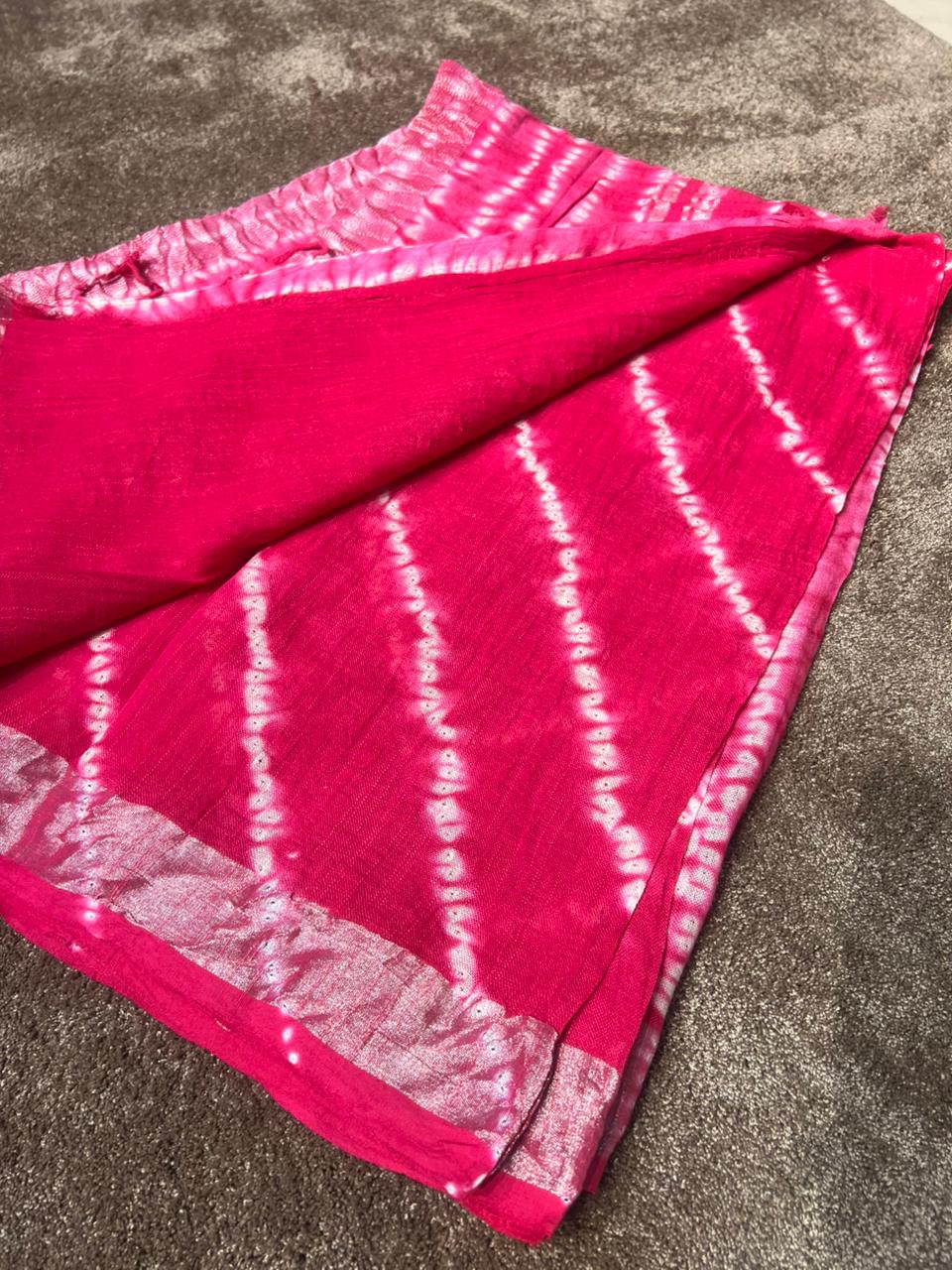 Beautiful Pink Color Lahariya Saree