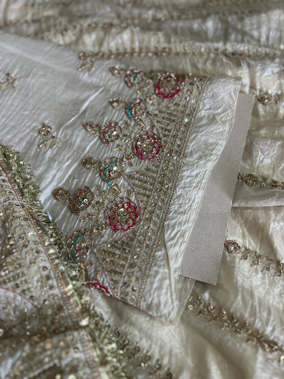 Offwhite Designer Full Ghera Poshak