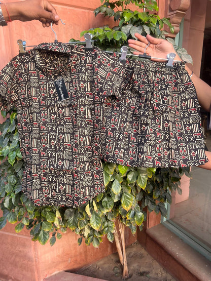 Beautiful Black Color Printed Cotton Set