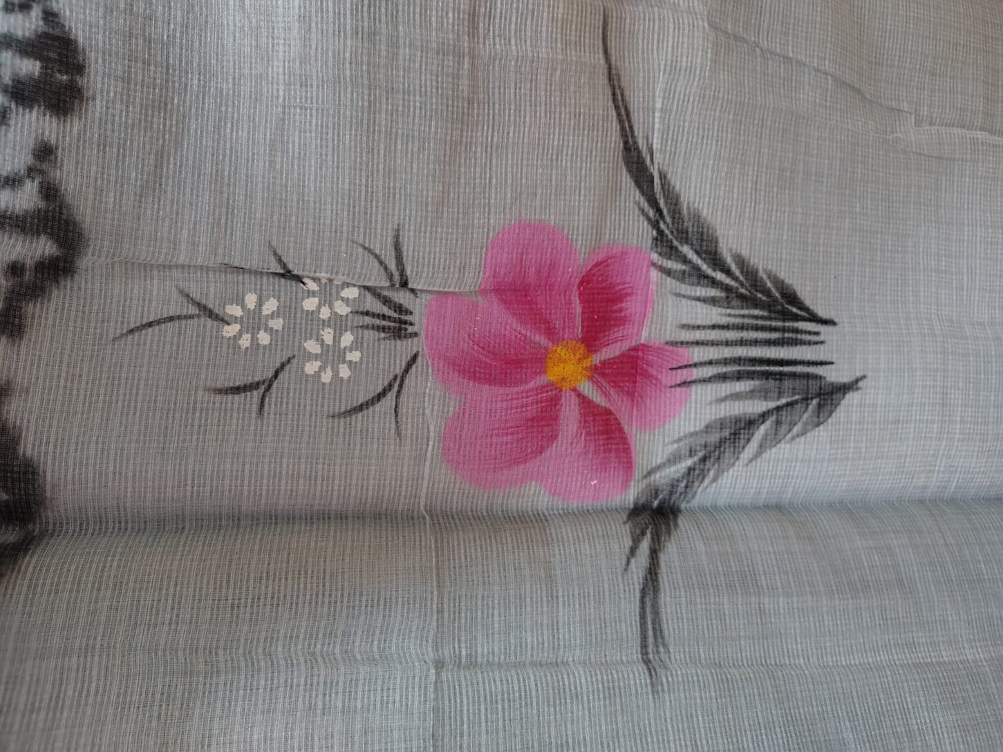 Beautiful Flower Design Kota Doriya Saree with Blouse Piece