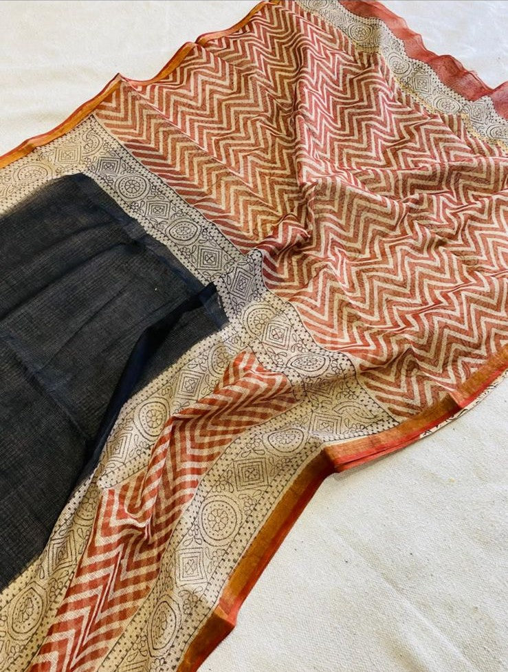 Beautiful Zig-Zag Designer Kota Doriya Saree