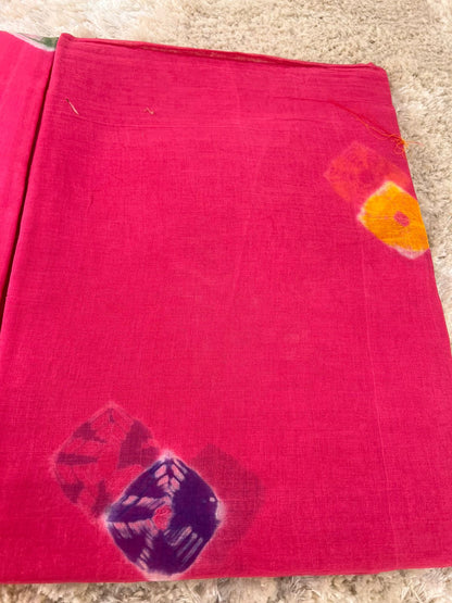 Pink Tie and Die Cotton Rayon Poshak (Stitched)