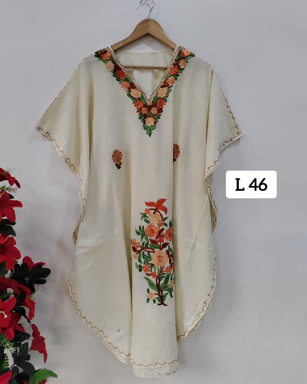 Beautiful Crushed Cotton Ariwork Kaftan