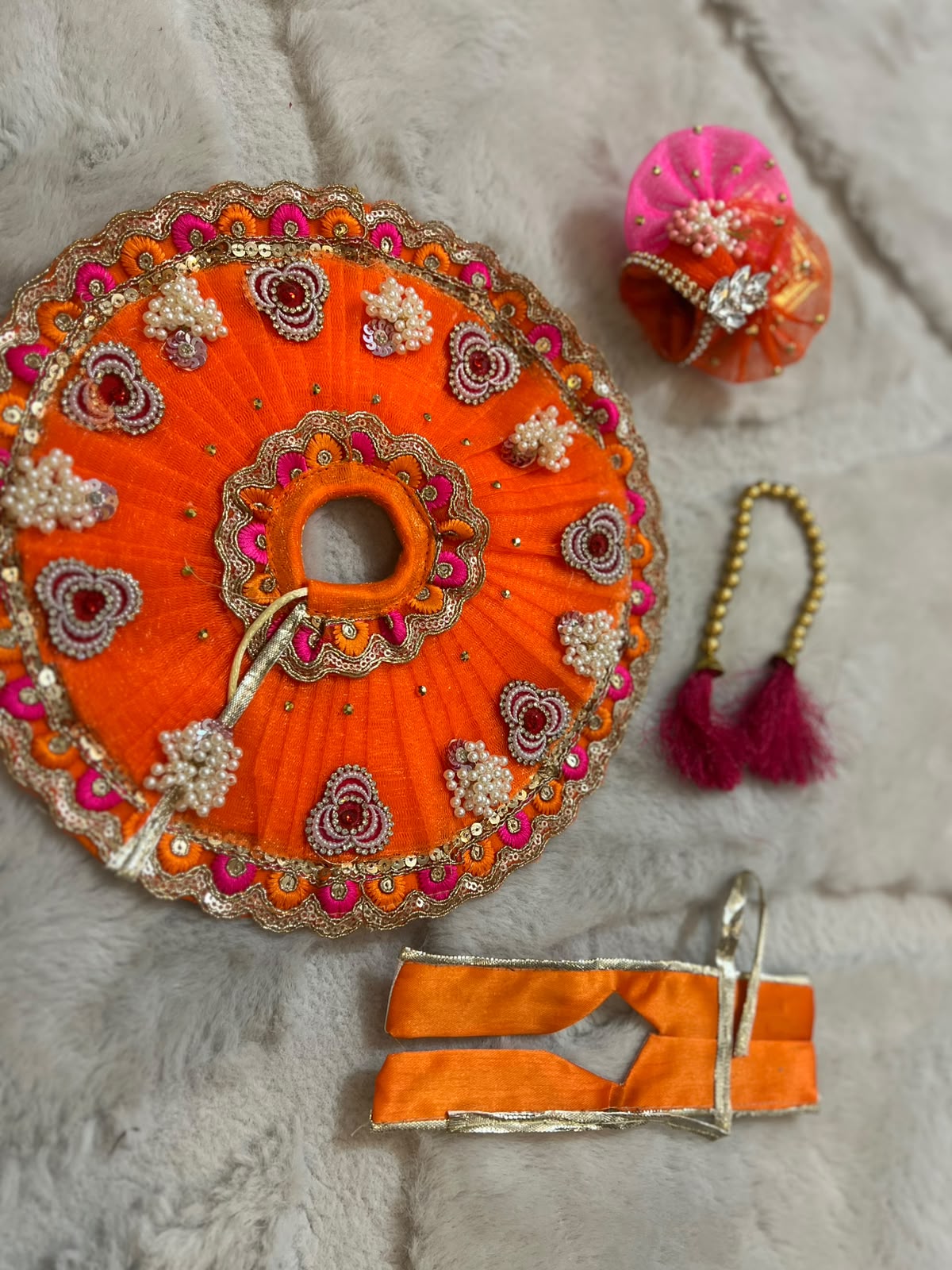 Beautiful Orange Color Thakur Ji ki Poshak