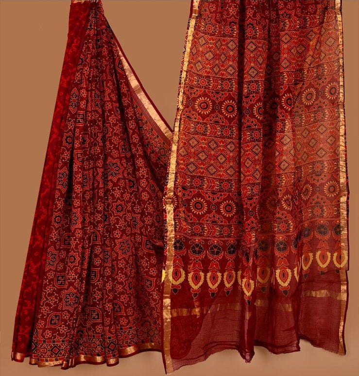 Red Color Designer Kota Doriya Saree