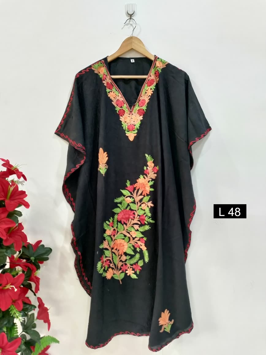 Beautiful Crushed Cotton Ariwork Kaftan