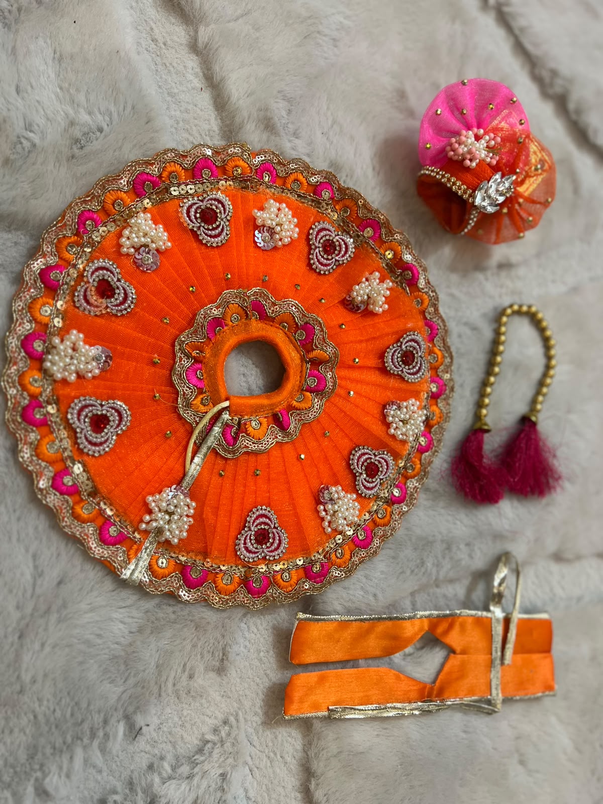 Beautiful Orange Color Thakur Ji ki Poshak