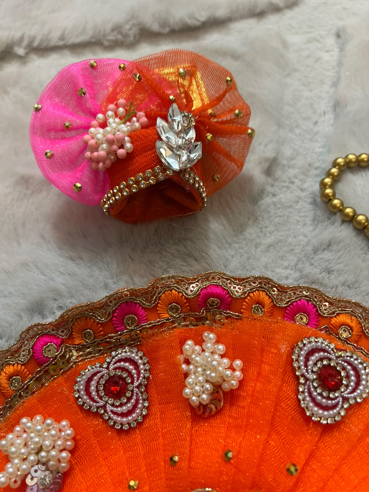 Beautiful Orange Color Thakur Ji ki Poshak