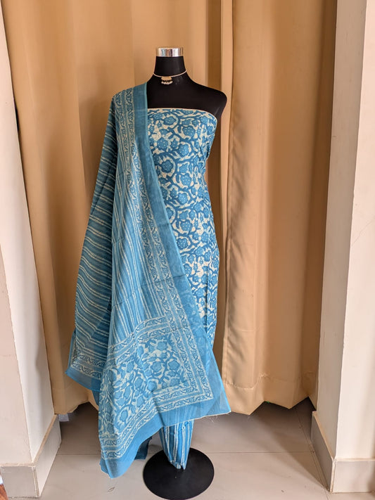 Sanganeri Print Cotton Suit (Unstitched)