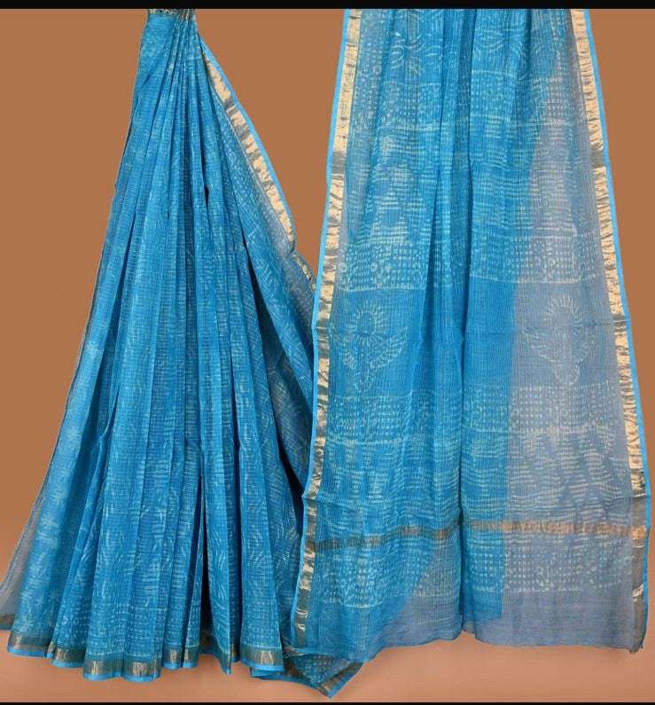 Sky Blue Color Designer Kota Doriya Saree