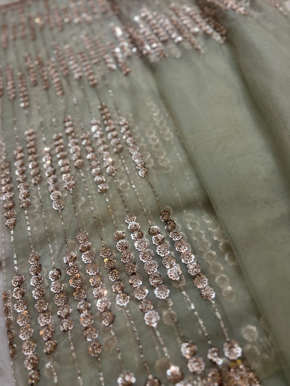 Beautiful Cocktail Sequin Net Saree with Same Fabric Heavy Blouse Piece