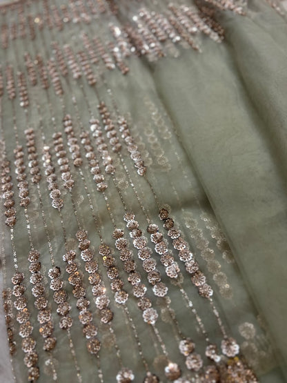 Beautiful Cocktail Sequin Net Saree with Same Fabric Heavy Blouse Piece