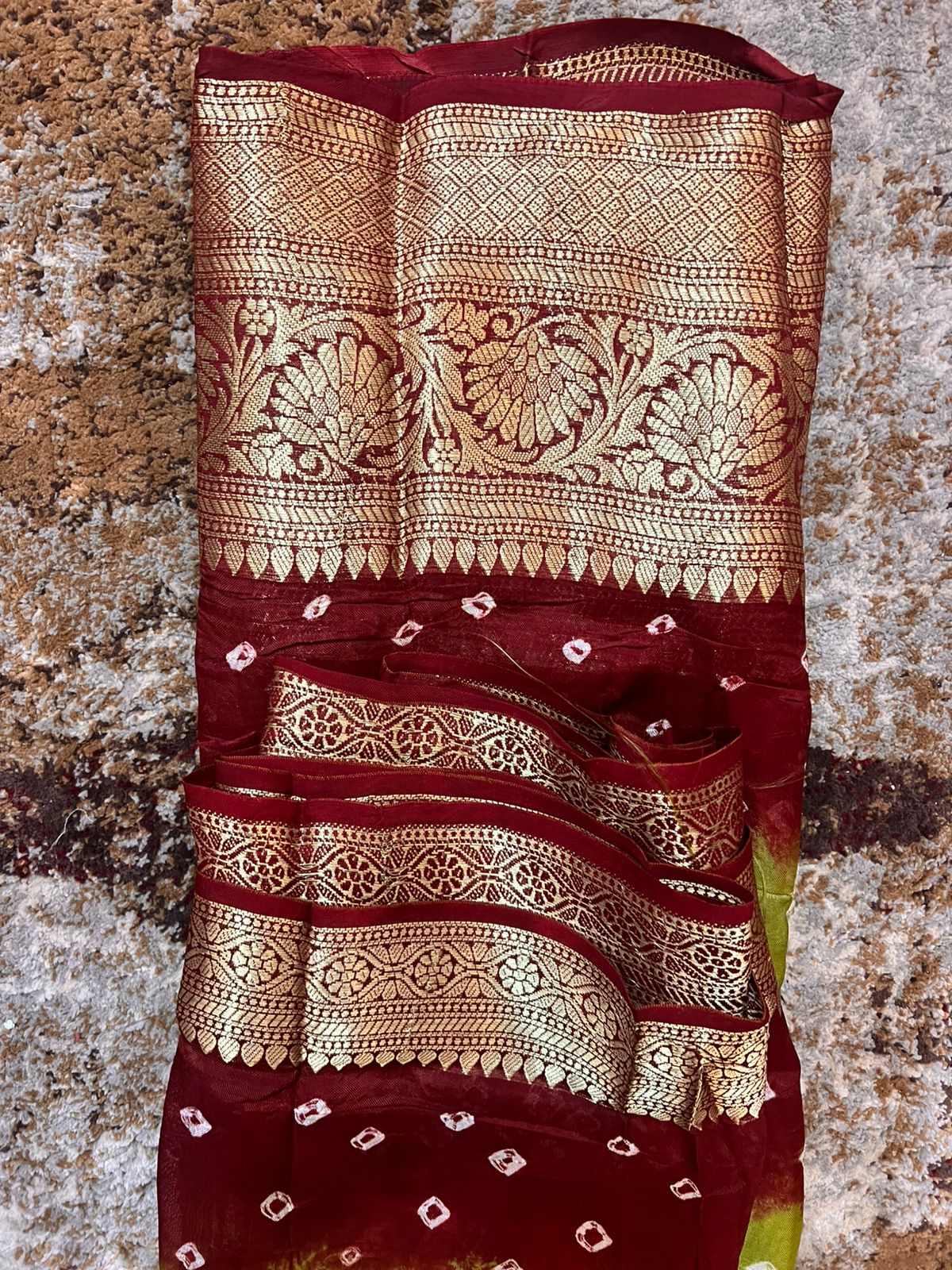 Pista Green and Maroon Soft Silk Banarasi Saree with Running Blouse