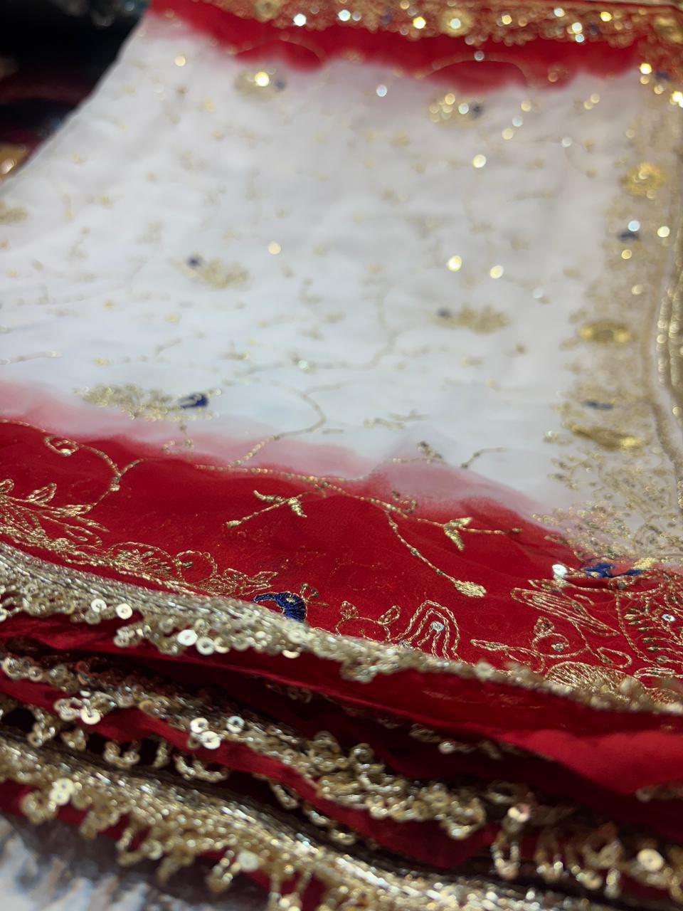 Rajpooti Work Faag Saree