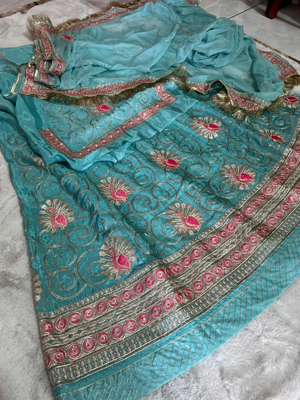 Sea Green Color Designer Poshak