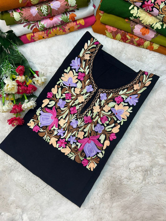 Black Kashmiri Ariwork Pheran