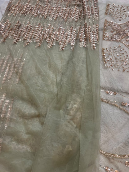 Beautiful Cocktail Sequin Net Saree with Same Fabric Heavy Blouse Piece