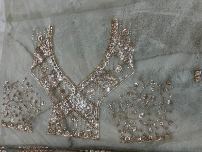 Beautiful Cocktail Sequin Net Saree with Same Fabric Heavy Blouse Piece