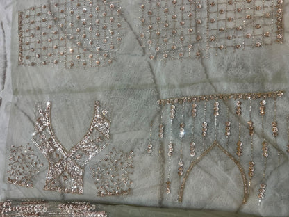 Beautiful Cocktail Sequin Net Saree with Same Fabric Heavy Blouse Piece