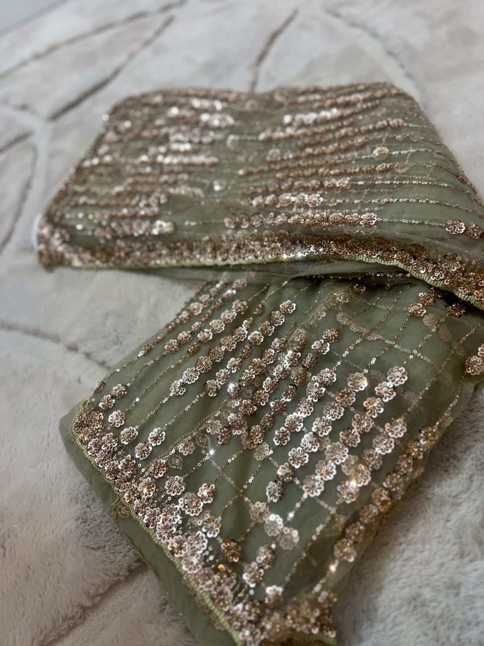 Beautiful Cocktail Sequin Net Saree with Same Fabric Heavy Blouse Piece
