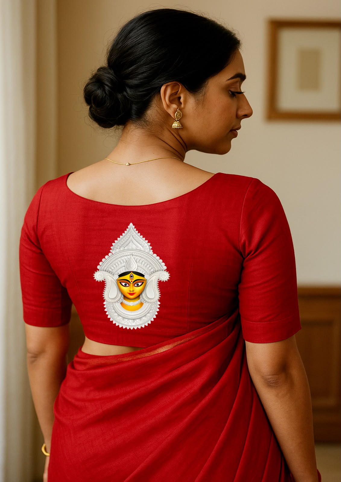 Beautiful Red Color Ready to Wear Cotton Blouse