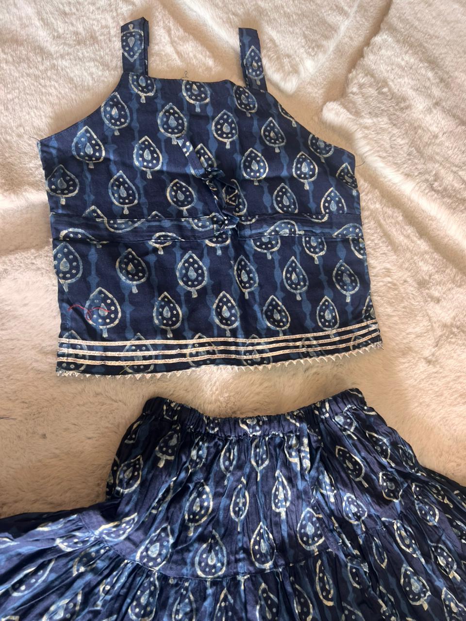 Blue Printed Cotton Co-Ord Set (9-12 Months)