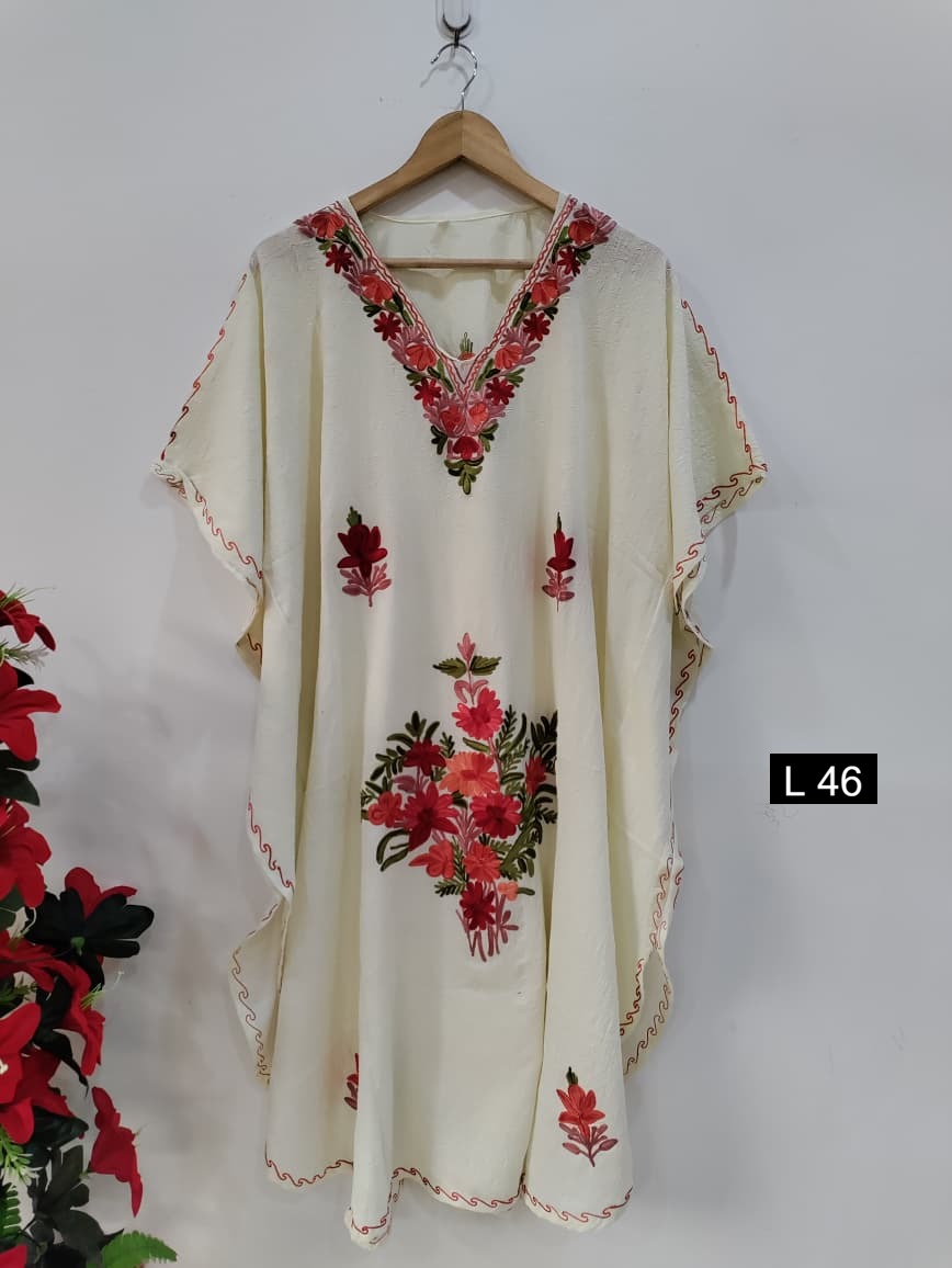 Beautiful Crushed Cotton Ariwork Kaftan