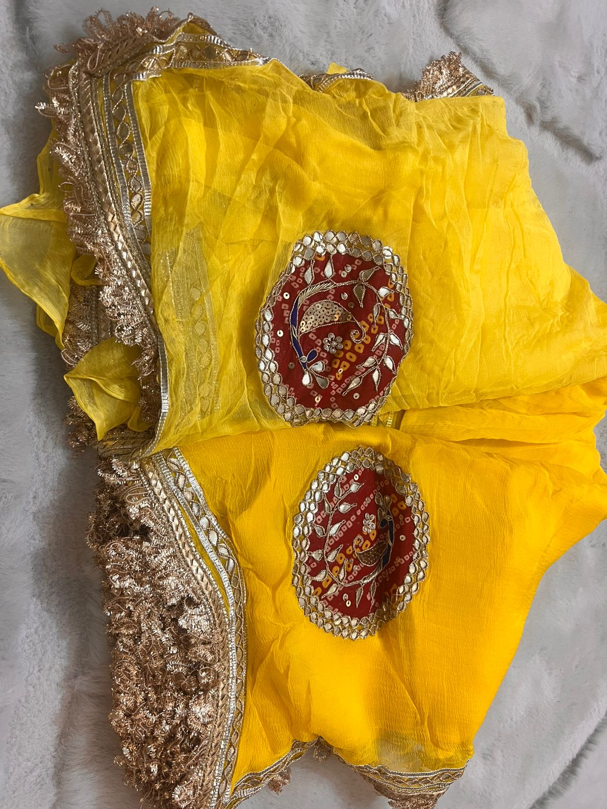 Haldi Thaal Soft Chiffon Saree with Same Fabric Running Blouse