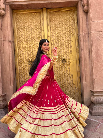 Beautiful Rajwadi Poshak with Angi Blouse (Stitched in Free Size)