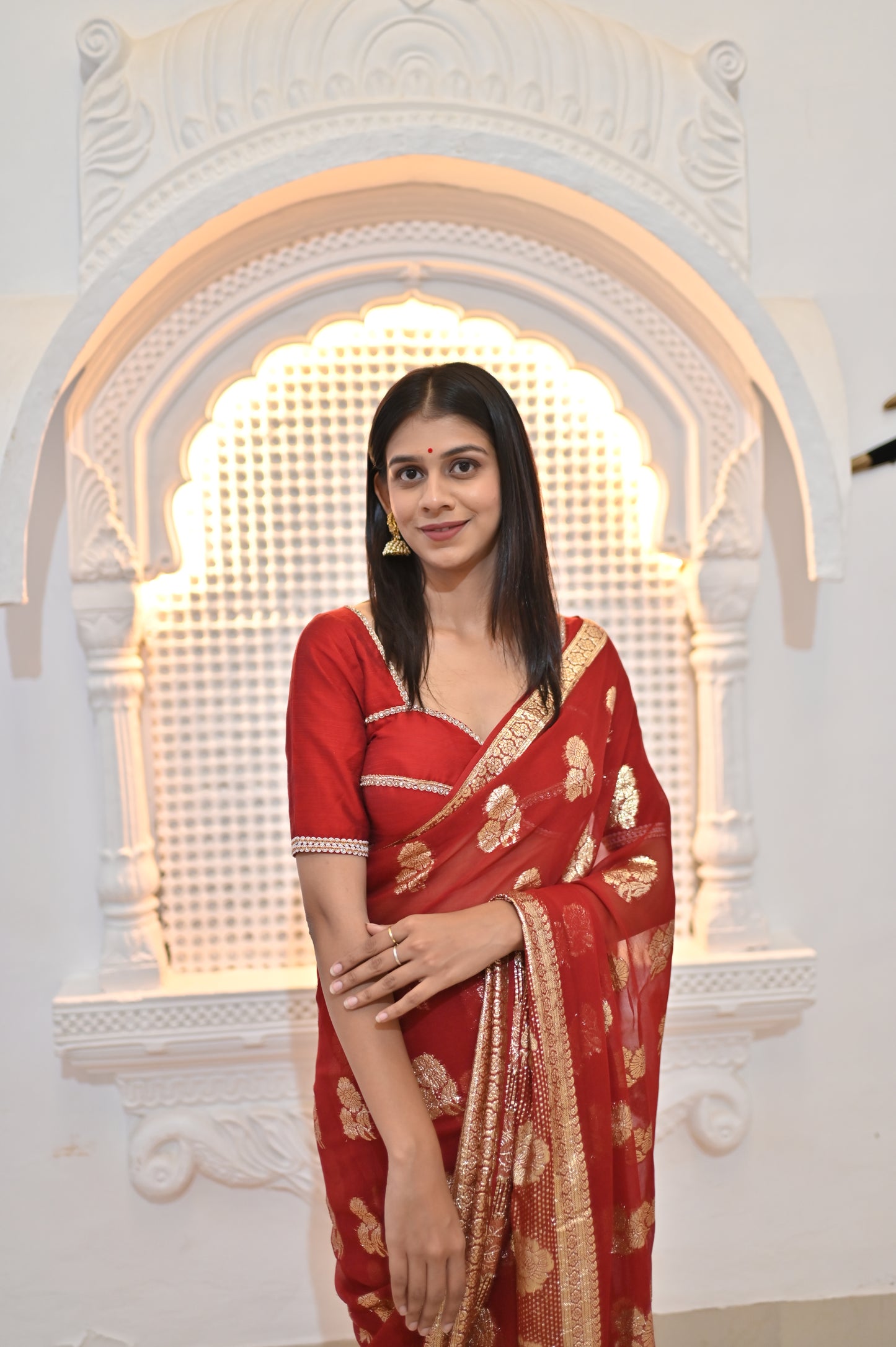 Maroon Soft Georgette Saree