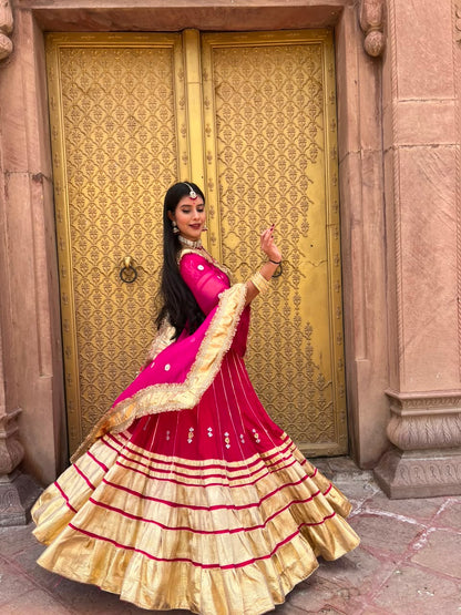 Beautiful Rajwadi Poshak with Angi Blouse (Stitched in Free Size)