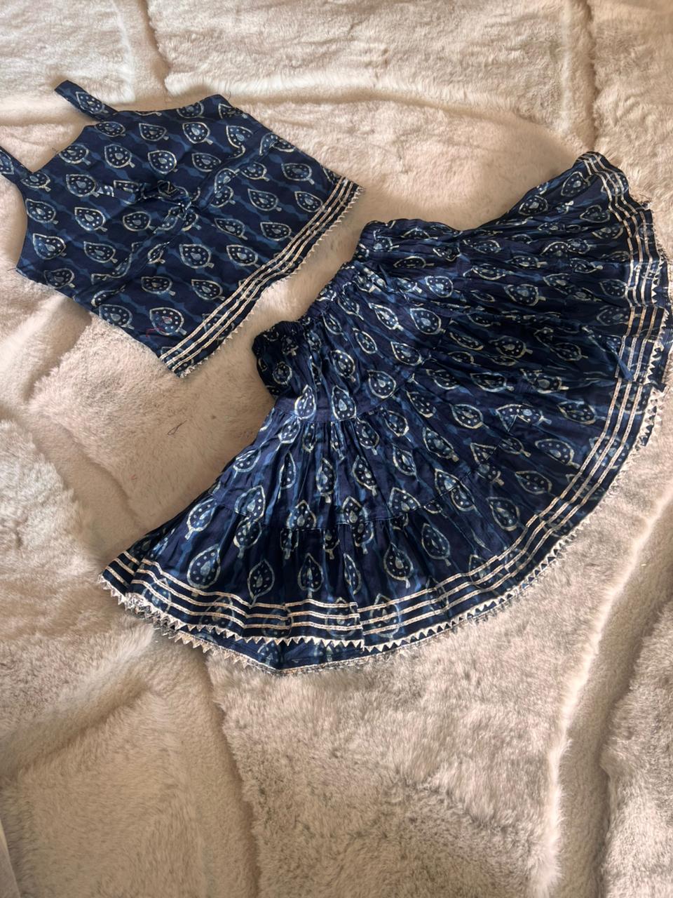 Blue Printed Cotton Co-Ord Set (9-12 Months)