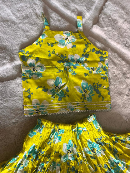 Lemon Yellow Printed Cotton Co-Ord Set (9-12 Months)