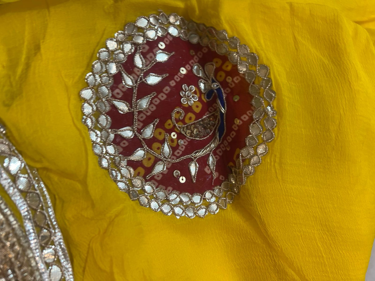 Haldi Thaal Soft Chiffon Saree with Same Fabric Running Blouse