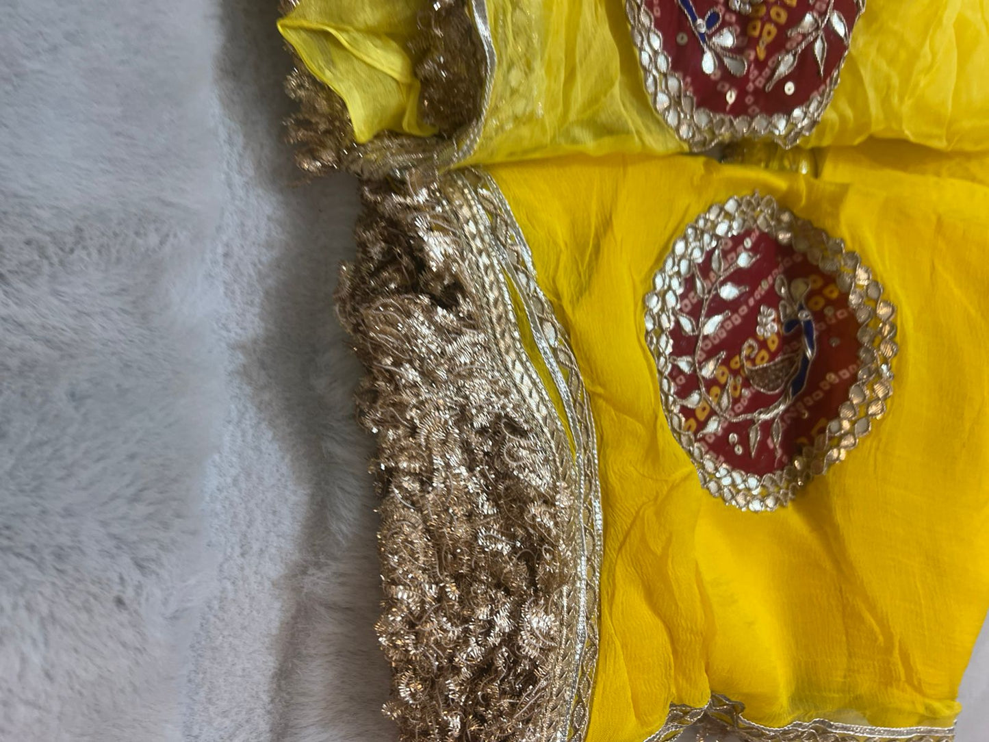 Haldi Thaal Soft Chiffon Saree with Same Fabric Running Blouse