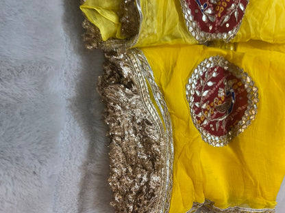 Haldi Thaal Soft Chiffon Saree with Same Fabric Running Blouse