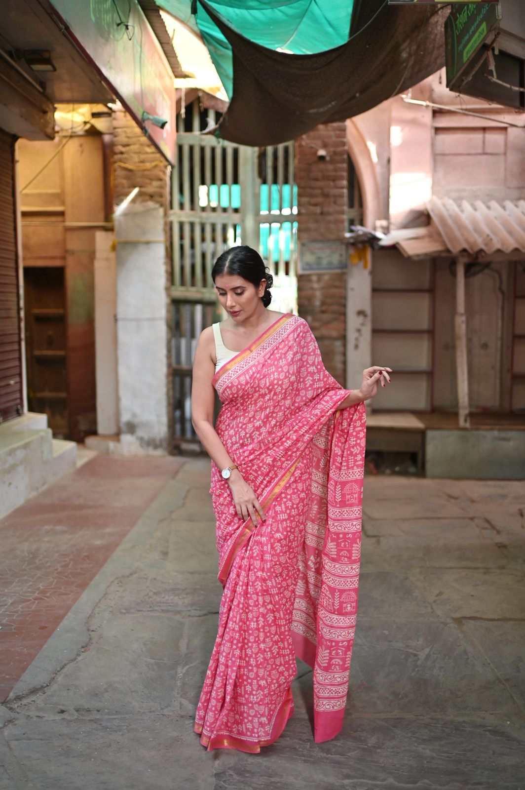 Beautiful Pink Soft Cotton Saree