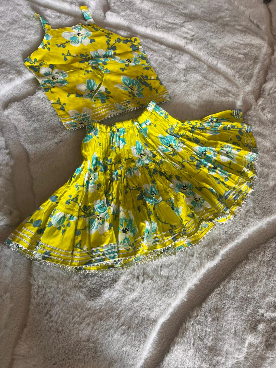 Lemon Yellow Printed Cotton Co-Ord Set (9-12 Months)