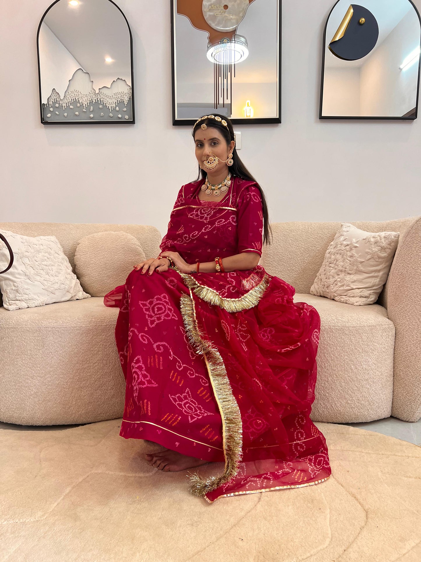 Beautiful Bandhini Traditional Poshak
