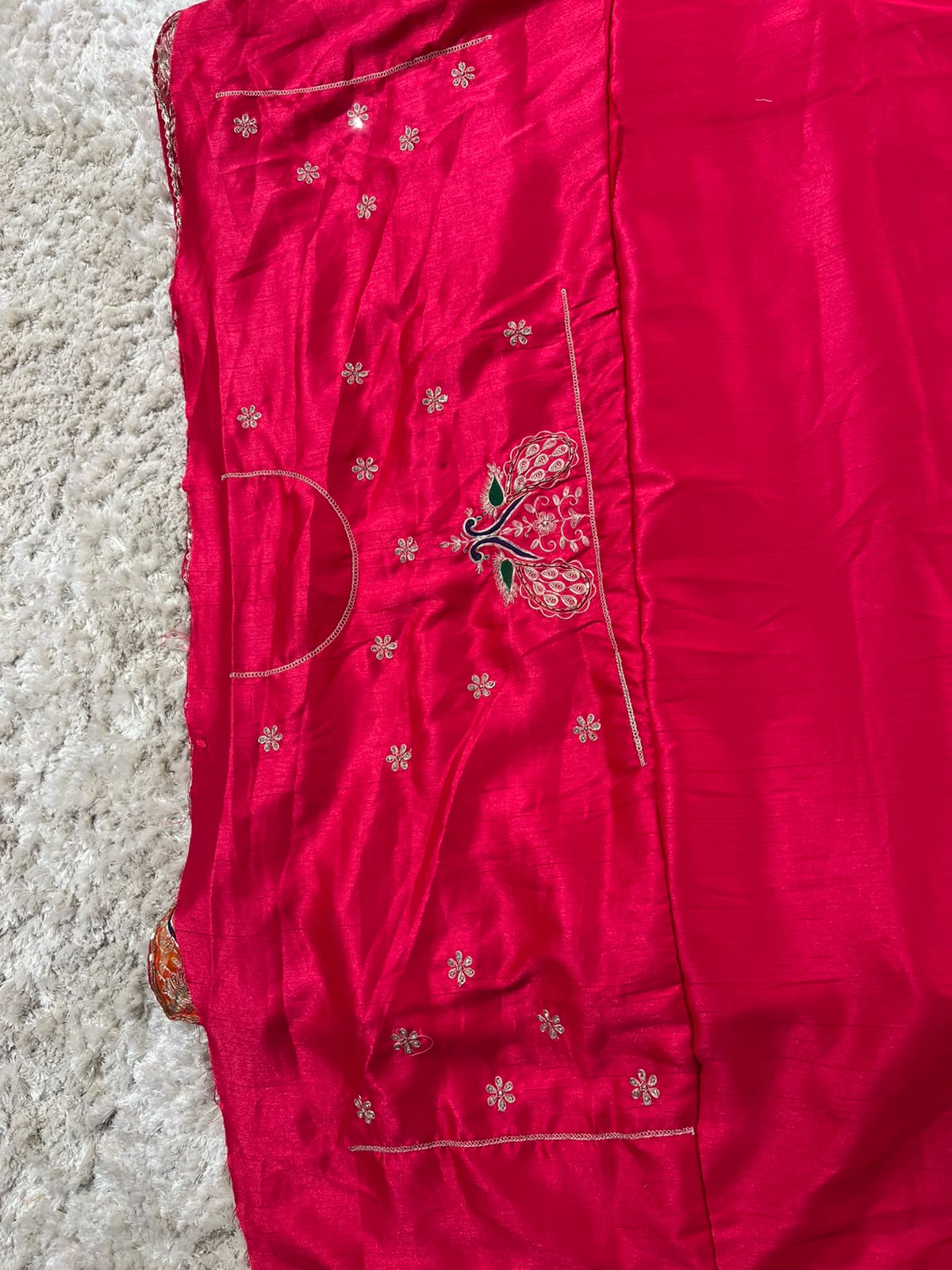 Beautiful Soft Diamond Chiffon Peacock Designer Saree with Full Heavy Blouse Piece