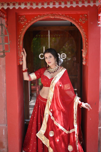 Beautiful Soft Cotton 80 Kali Lehenga with Beautiful Designer Blouse and Dupatta