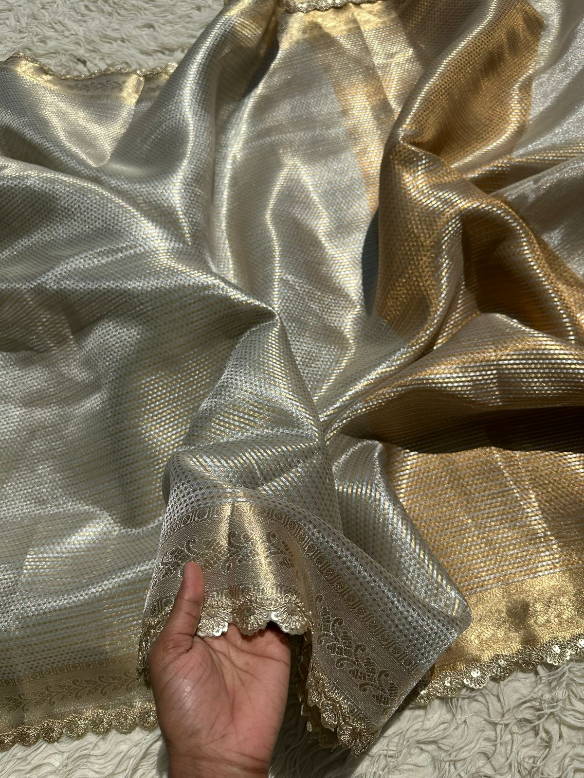 Premium Tissue Check Saree